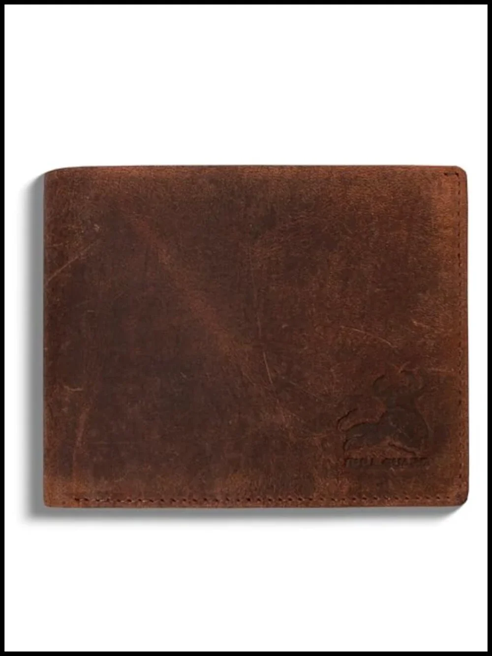 RFID Blocking Bifold Genuine Cow Leather Wallet with Flip Up ID